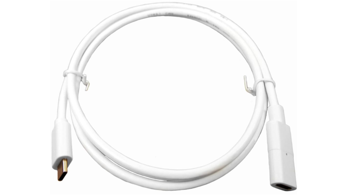 RS PRO USB 3.1 Cable, Male USB C to Female USB C Cable, 1m RS