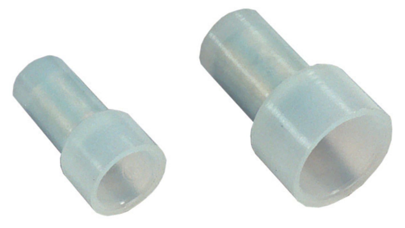 MECATRACTION Tin Plated Copper White Cable Sleeve, 6.3mm Diameter, Preinsulated Closed-End Wire Connectors Series