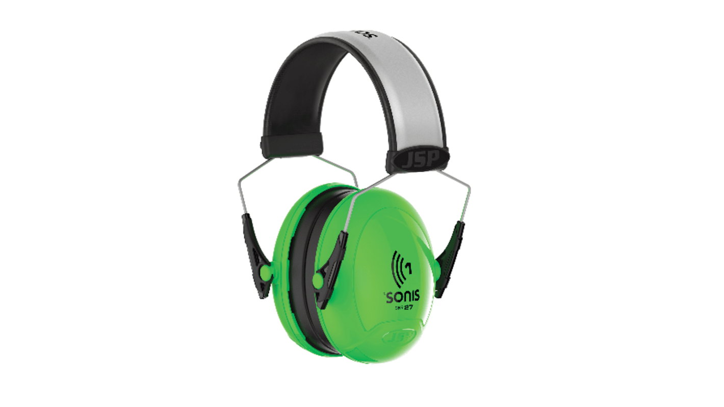 JSP Sonis Ear Defender with Headband, 27dB, Green