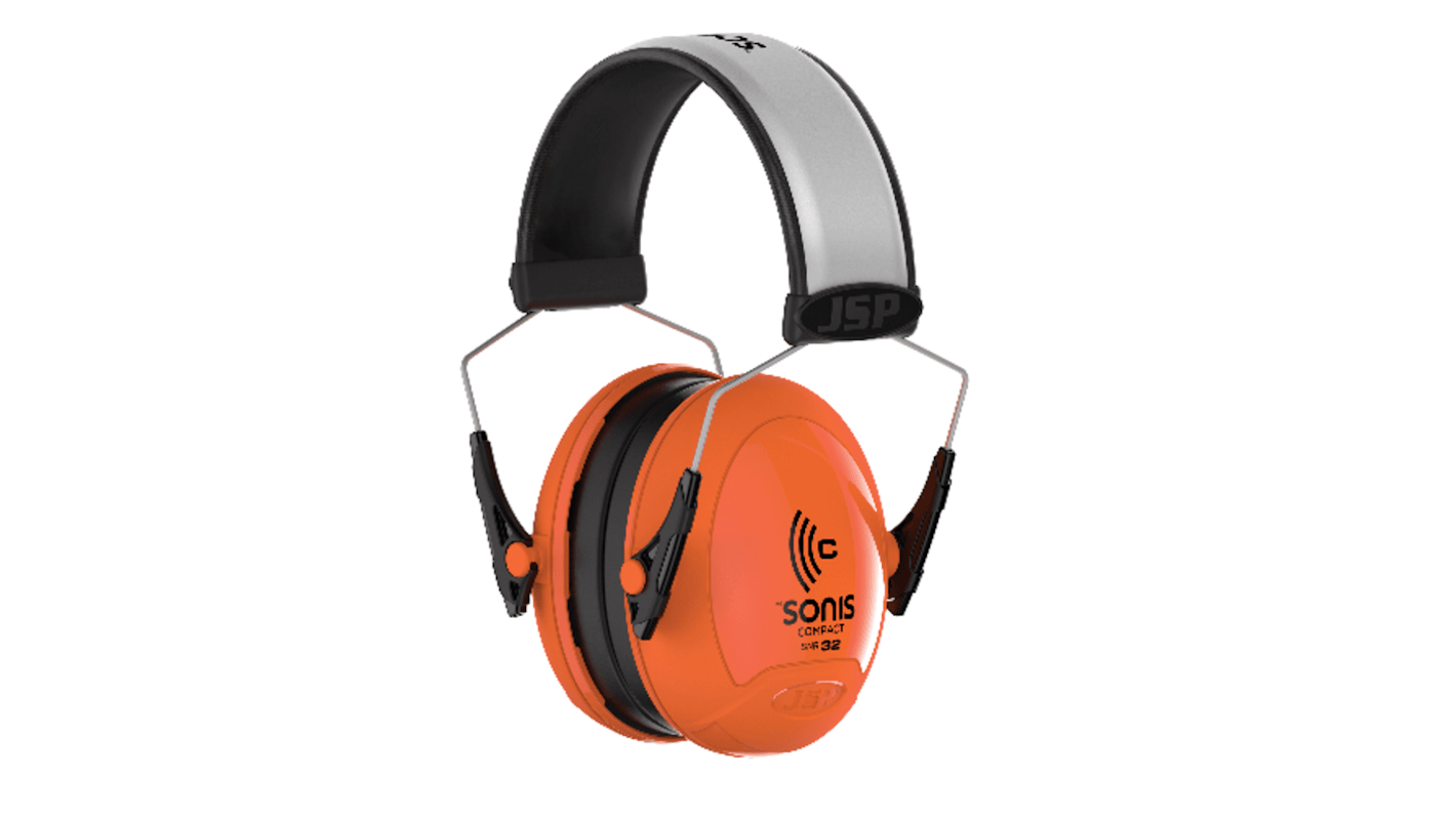 AEB0300B1D00 JSP Sonis Ear Defender with Headband, 32dB, Orange RS