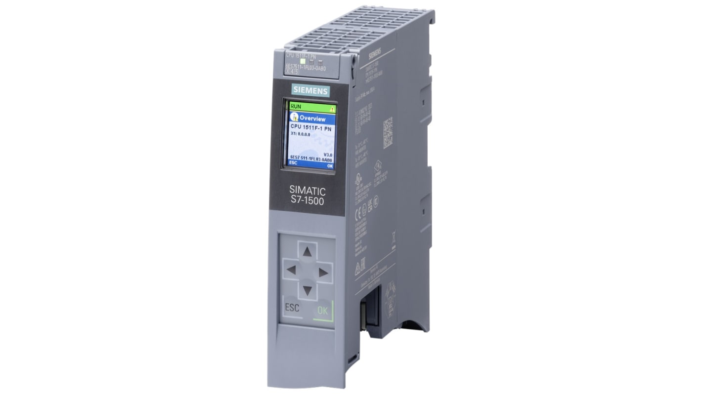 Siemens 6ES7511 SPS CPU, 20 Eing. / 2 Digitaleing. Profibus, Profinet Eing.Typ für CPU 1511F-1 PN, SIMATIC S7-1500F