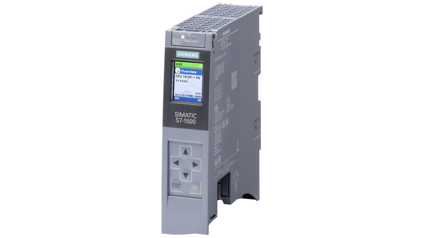 Siemens 6ES7513 Series PLC CPU for Use with CPU 1513F-1 PN, SIMATIC S7-1500F, 20-Input, Profibus, Profinet Input