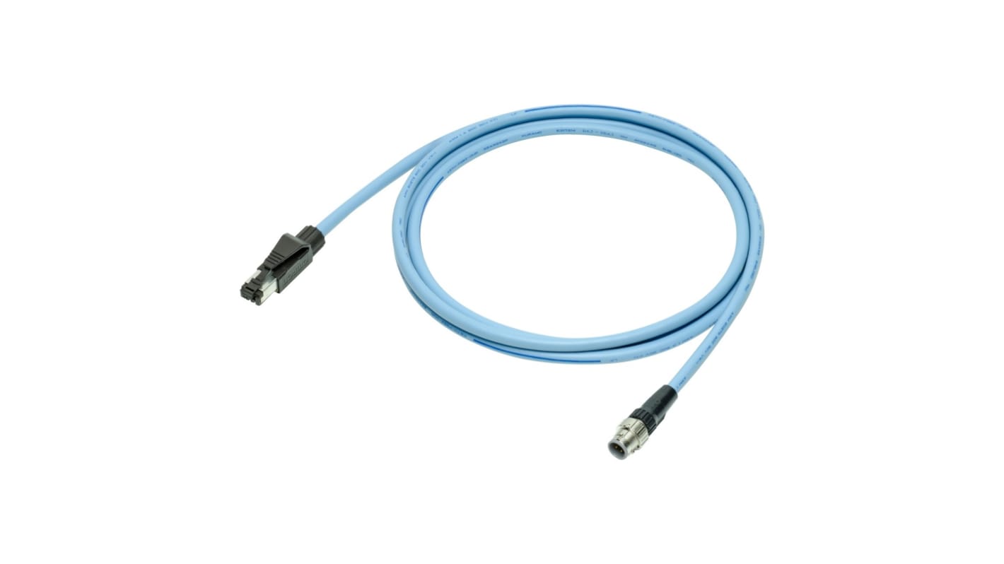 Cavo Ethernet Omron col. Blu, L. 1m, Con terminazione