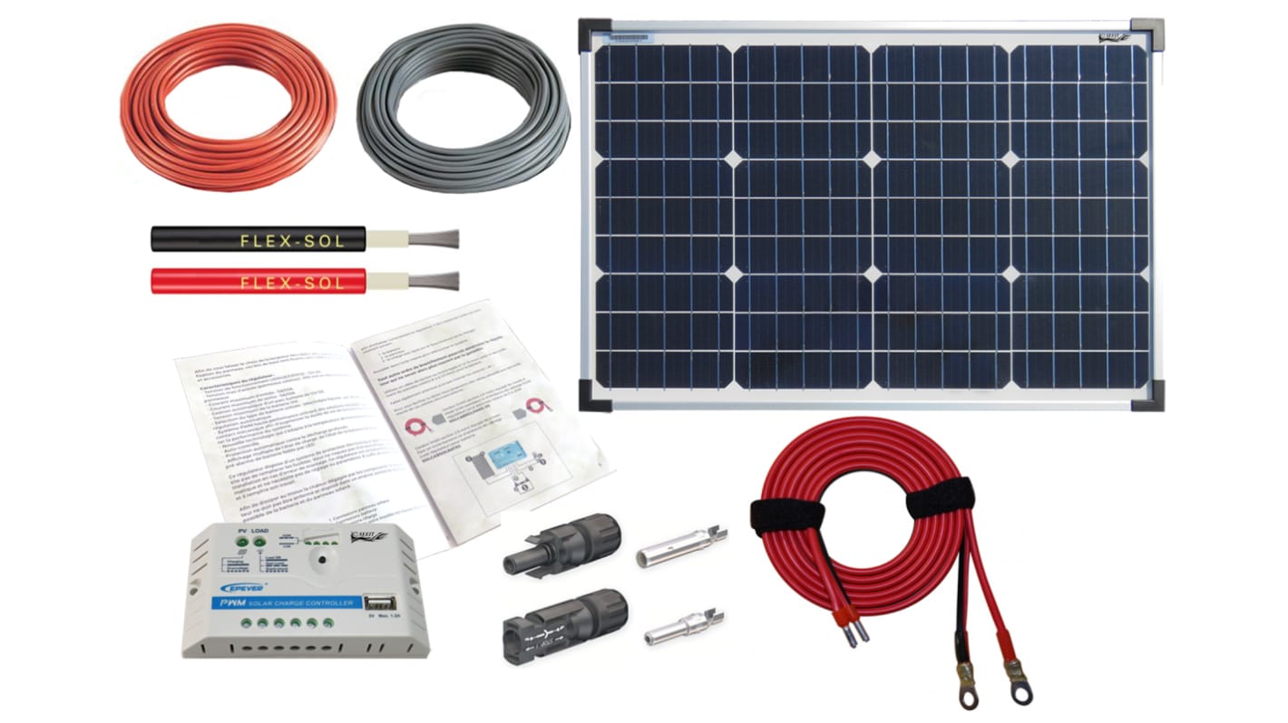 Fotovoltaický solární panel, počet článků: 36 monokrystalický 50W 12V 50W