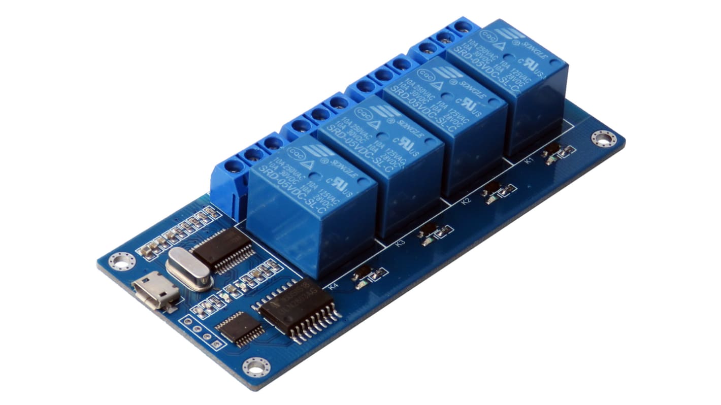 Modulo Relè per Arduino, AVR, PIC, Raspberry Pi, TTL USB-RELAY04 Relay Control Card