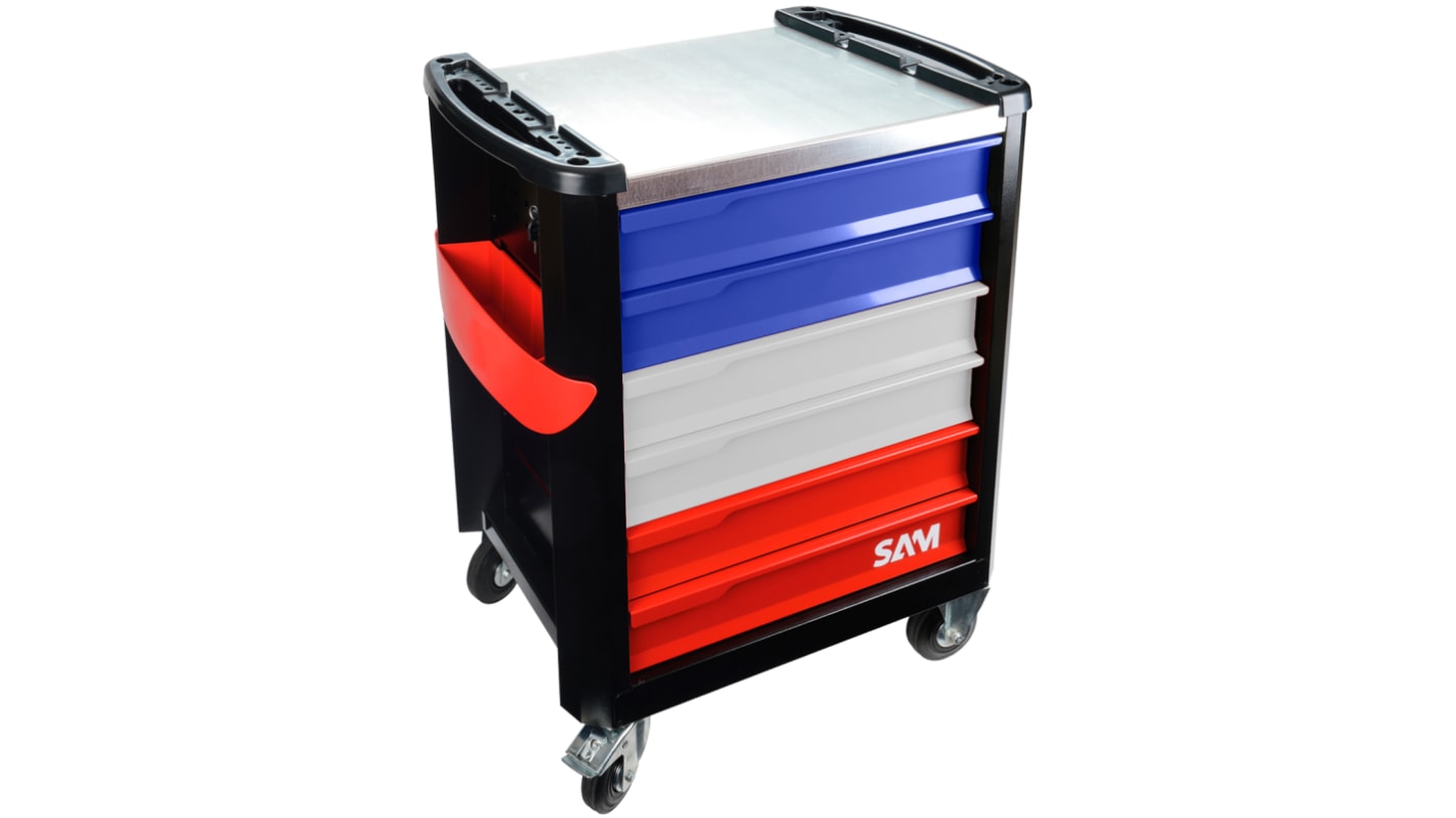 Carro de servicio SAM de Aluminio con 6 niveles, dim. de plataforma 1000 x 834 x 510mm, carga 180kg