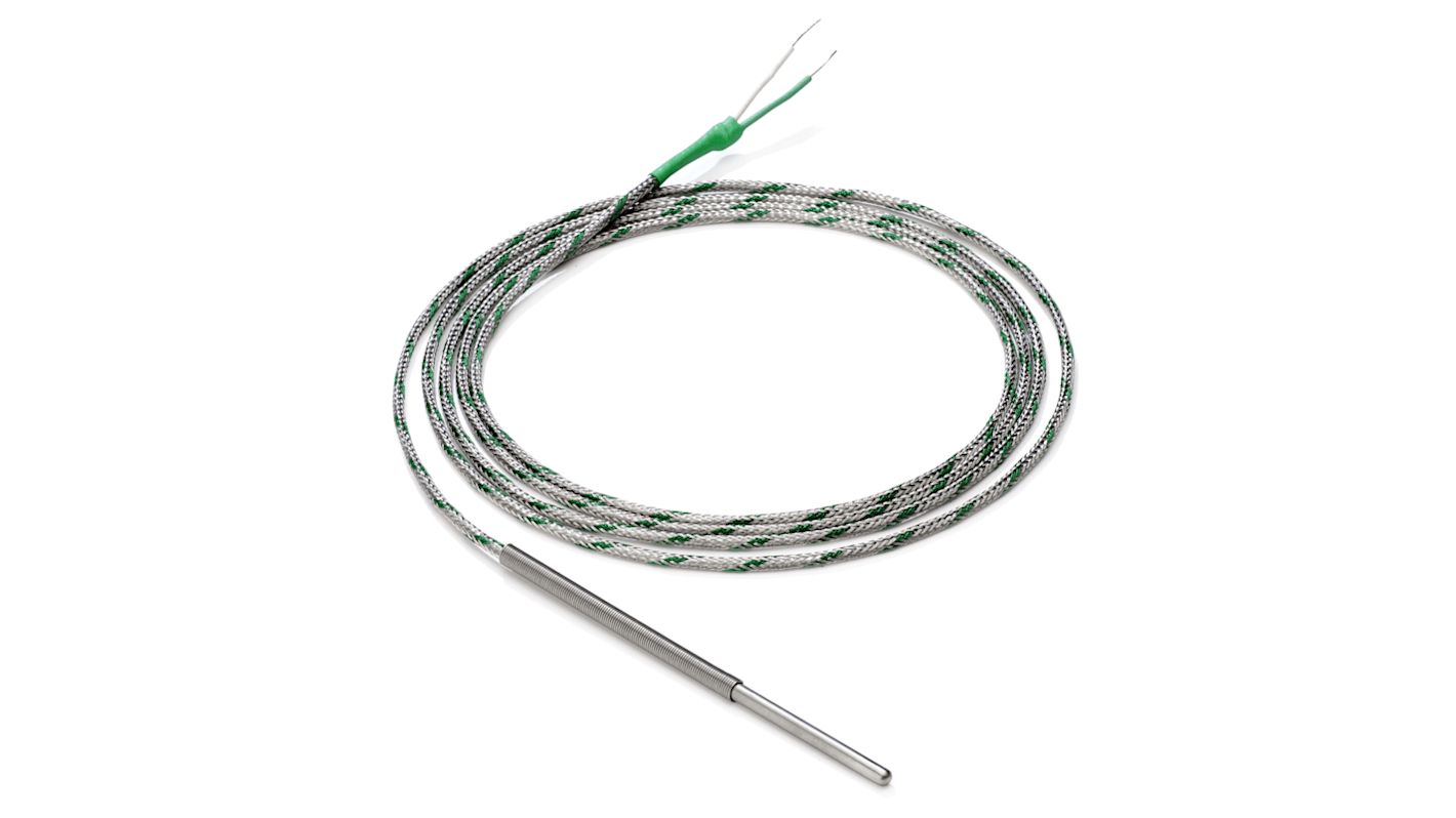 Termopar tipo K Omron, Ø sonda 6mm x 100mm, temp. máx +400°C, conexión Extremo de dos cables