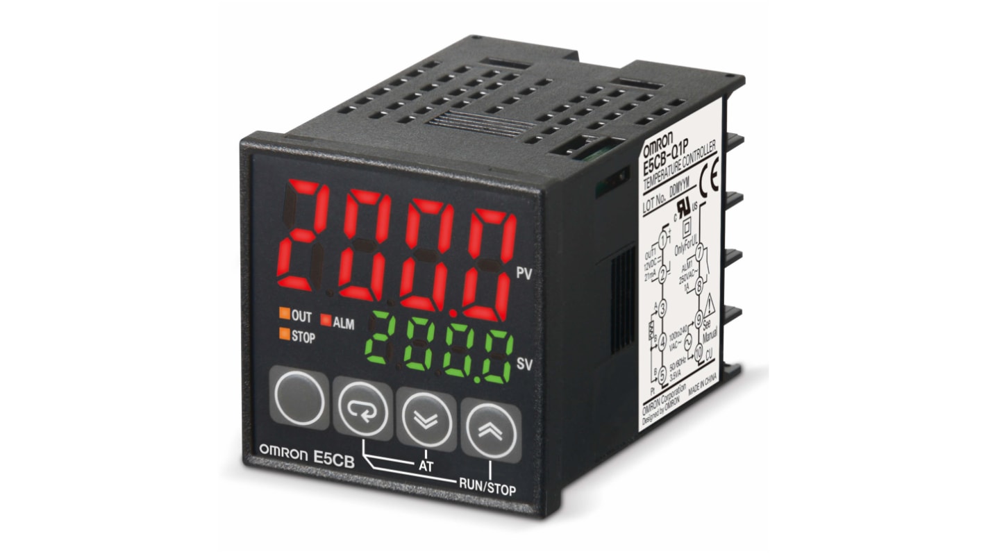 Omron E5CB Panel Mount Controller, 48 x 48mm 2 dedicated Input, 3 dedicated Output Relay, 100 → 240 V ac Supply Voltage