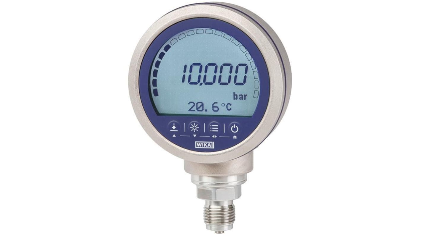 WIKA G 1/2 Digital Pressure Gauge 40bar Bottom Entry, 48713044, 0bar min.