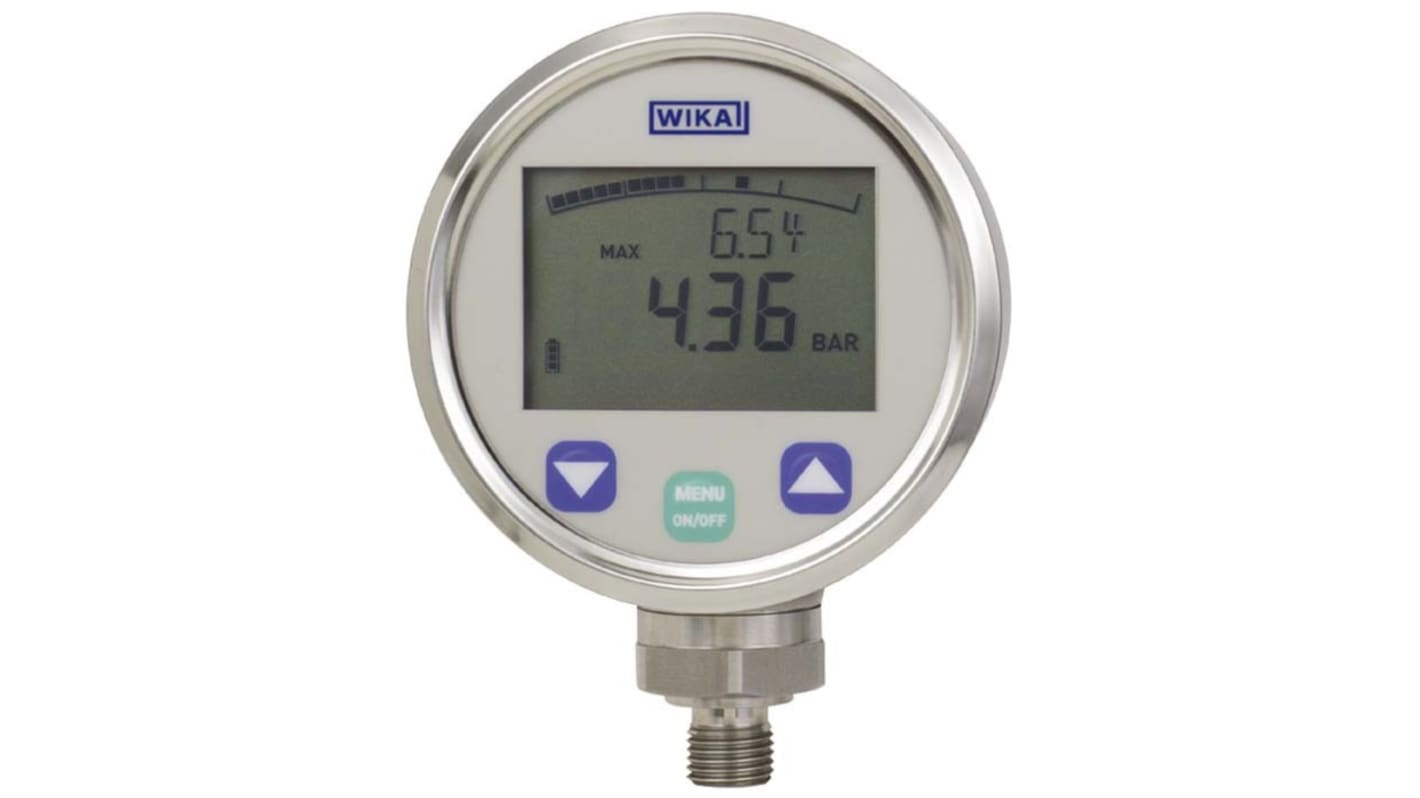 WIKA G 1/2 Digital Pressure Gauge 20bar Bottom Entry, 65890109, 0bar min.