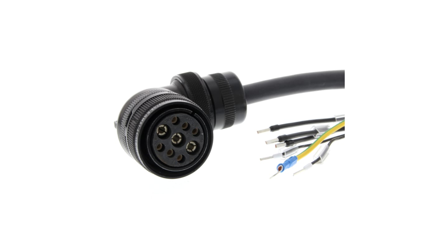 Cable Omron, 400 V, 20 A, 6 → 7,5 kW, long. 5m, para usar con Servomotor serie G5