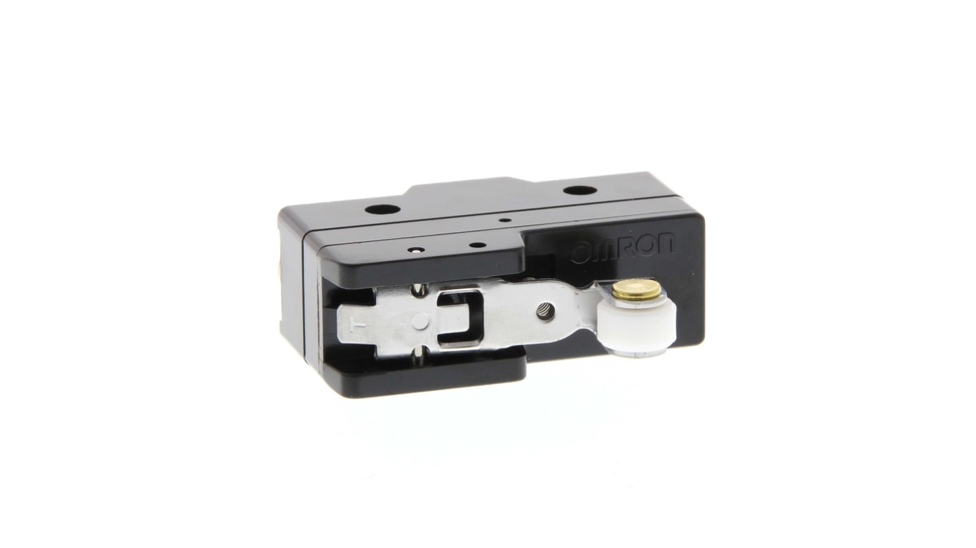 Omron Z Series Short Hinge Roller Lever Limit Switch, NO/NC, IP00, SPDT, Plastic Housing, 250V ac ac Max, 15A Max
