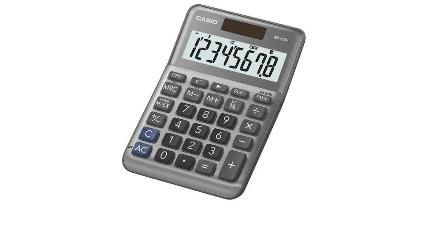 Calculatrice de bureau Casio, piles et solaire