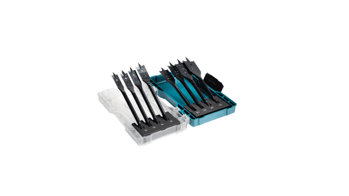 E08698 Makita 8Piece Wood Auger Drill Bit Set for Wood, 32mm Max, 12mm Min, Metal Bits RS