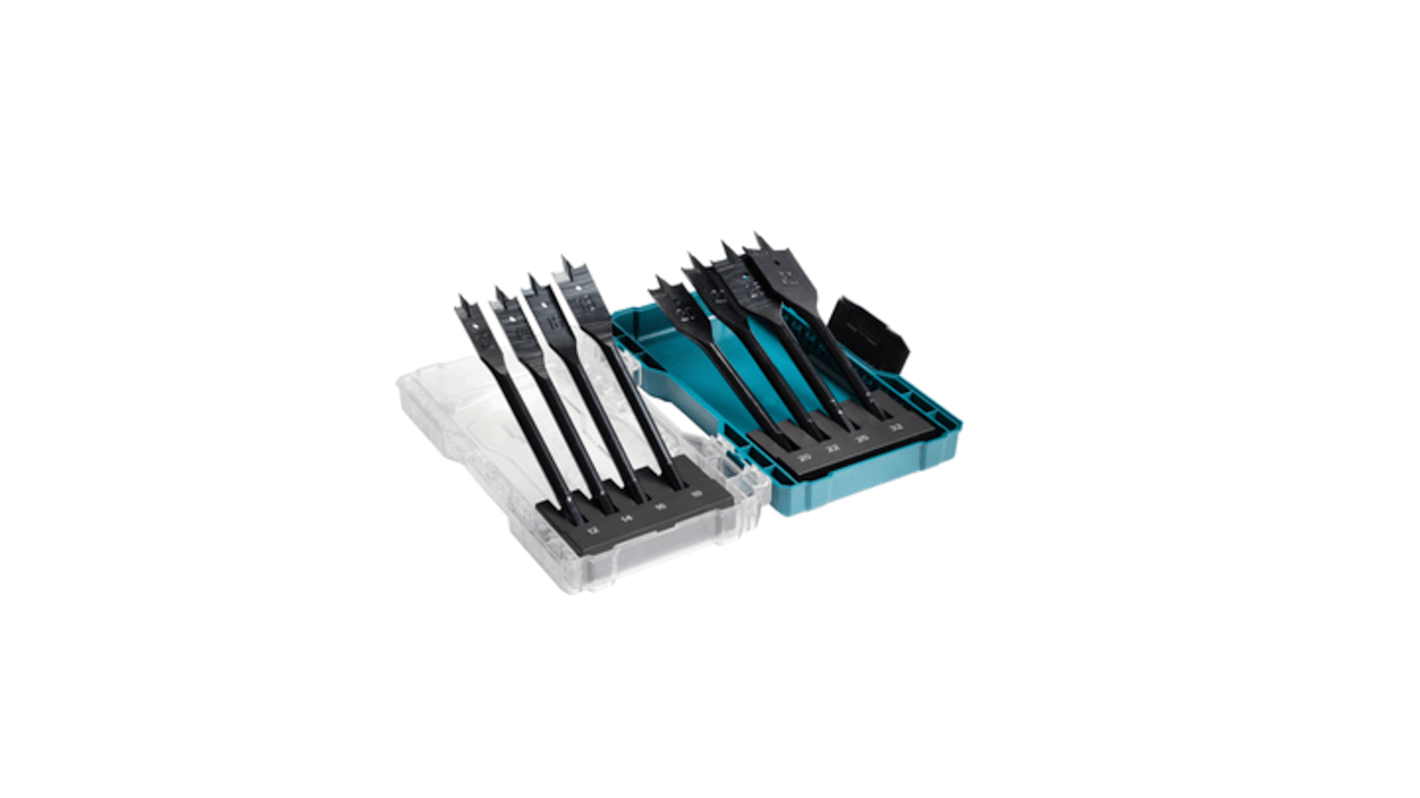 Makita 8-Piece Wood Auger Drill Bit Set for Wood, 32mm Max, 12mm Min, Metal Bits