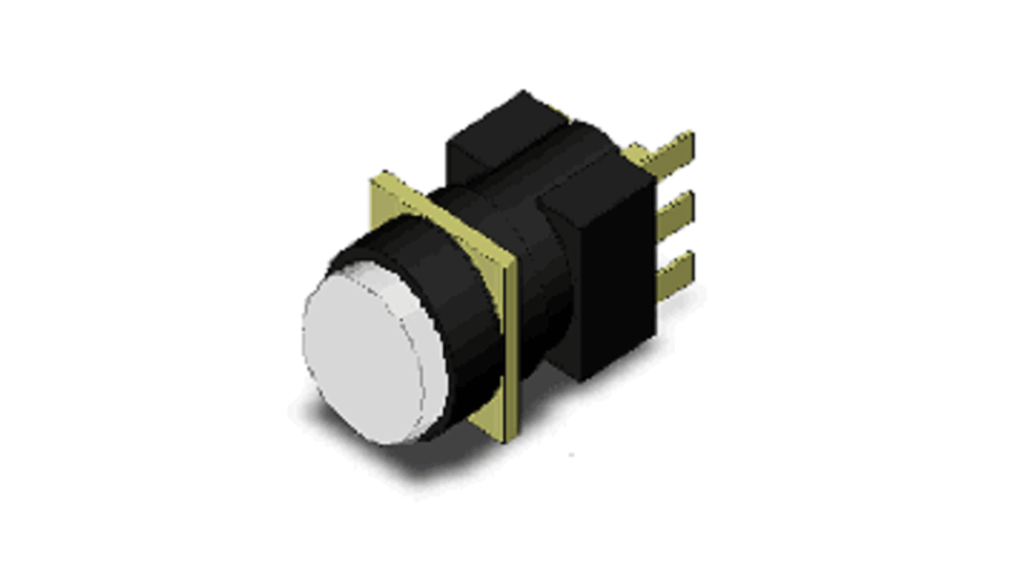 Interruptor de Botón Pulsador Omron A16, SPDT, acción momentánea, 30V dc, Montaje en Panel, IP65