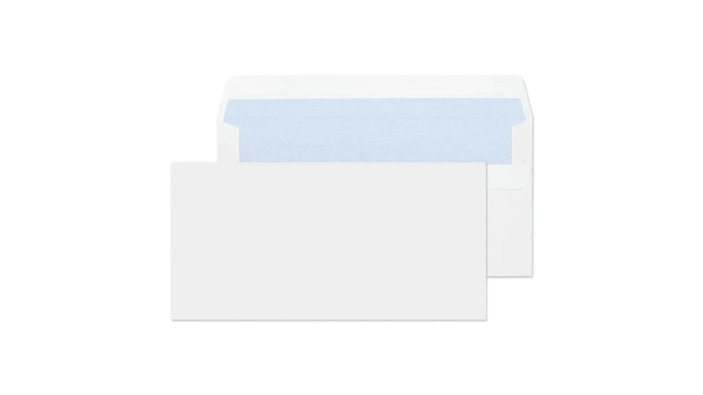 White DL No Self-Seal Flap Mailing Envelope