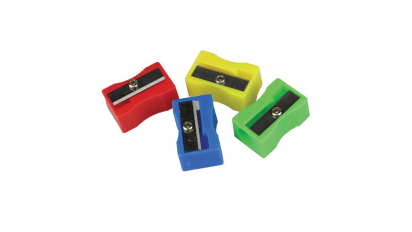 Whitecroft Essentials Blue, Green, Red, Yellow General Purpose Pencil Sharpener