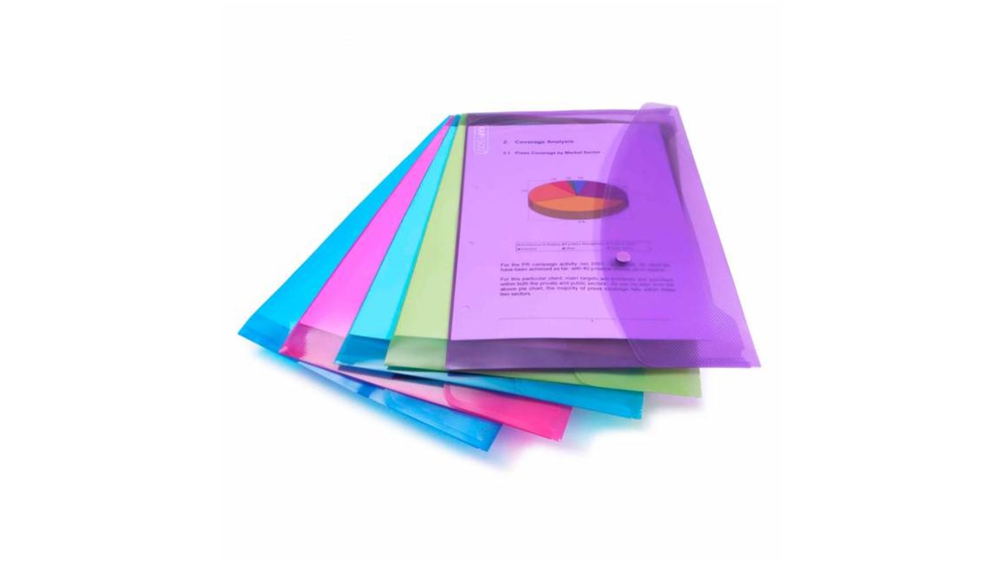 Rapesco Assorted Foolscap Punched Pocket