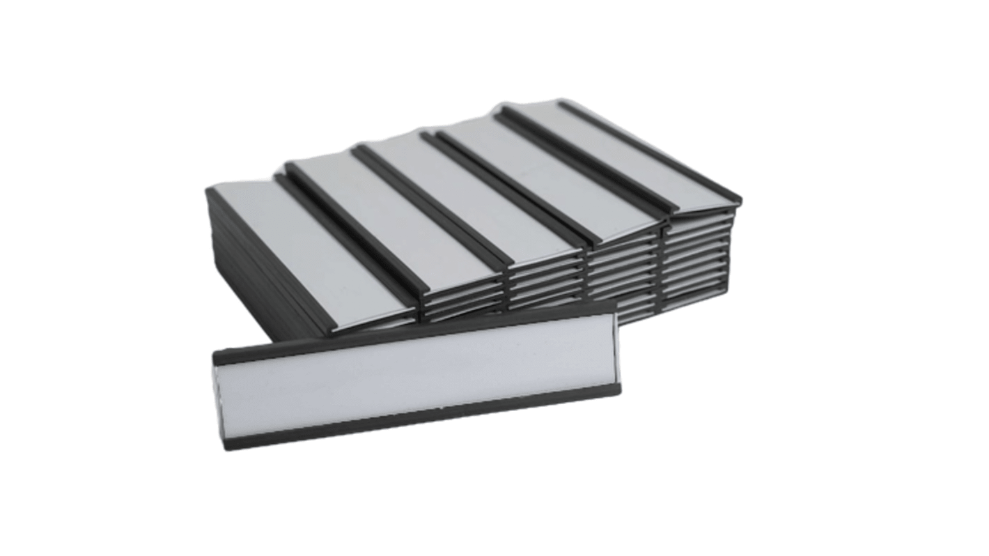 Portaetichette magnetico in Ferrite di stronzio RS PRO, dimensioni 100mm x 25mm x 2.9mm