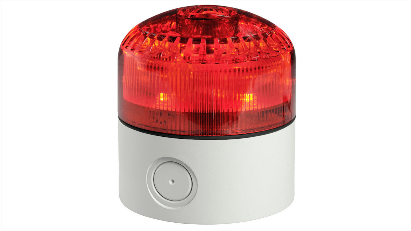 RS PRO Red LED Beacon, 12 → 24 V ac/dc, IP65, Base Mount, 100dB at 1 Metre