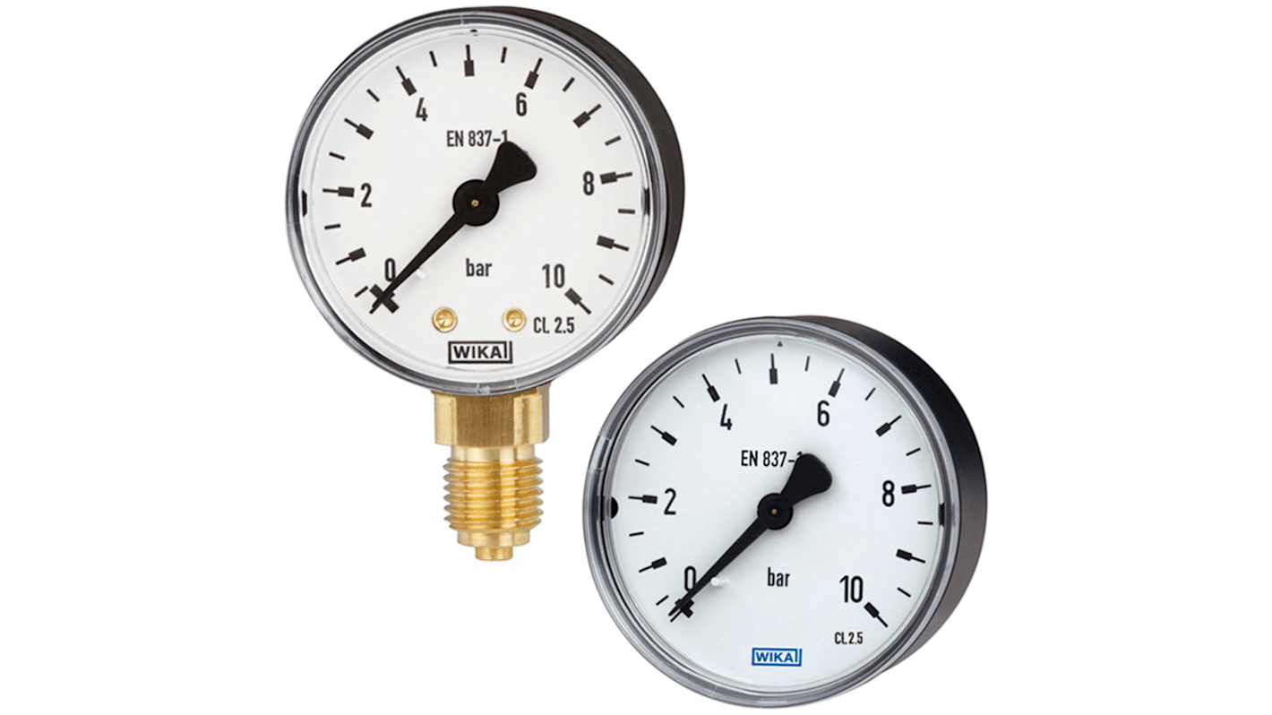 WIKA G 1/4 Analogue Pressure Gauge 250bar Back Entry, 48783543, 0bar