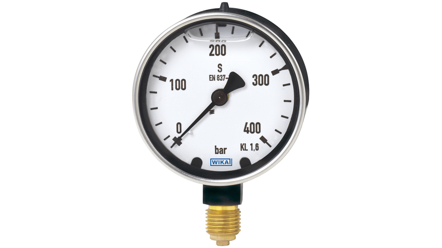 Manómetro WIKA, 0bar → 160bar, conexión G 1/4, Ø ext. 63mm