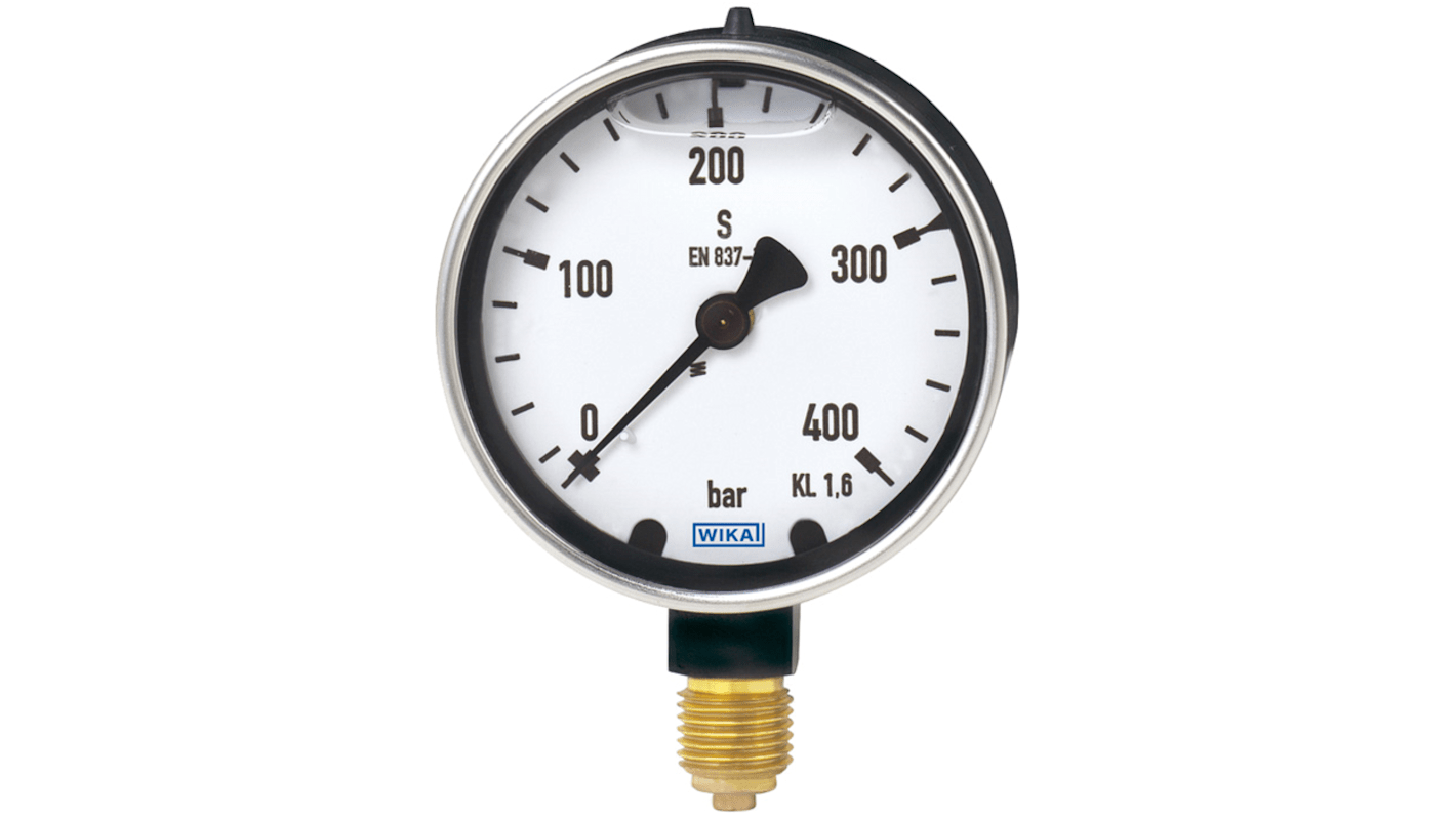 WIKA G 1/4 Analogue Pressure Gauge 400bar Back Entry, 9921532, 0bar min