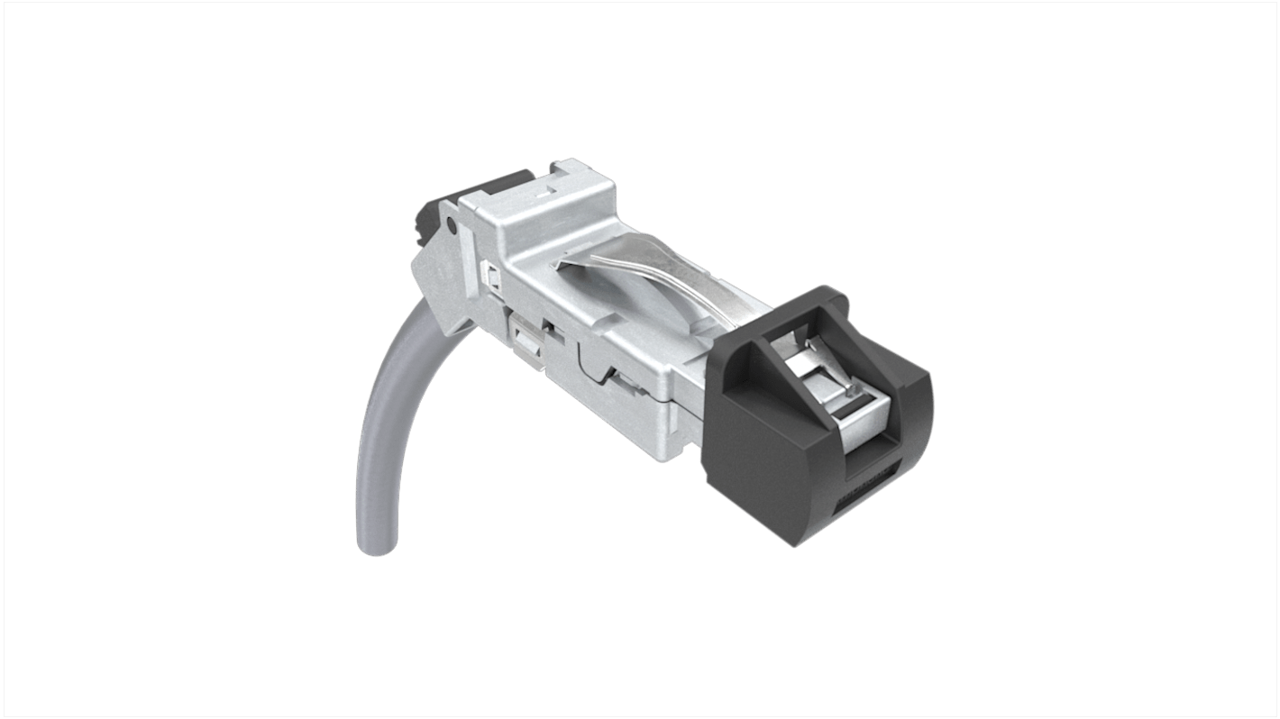 Câble Ethernet catégorie 6a Amphenol Communications Solutions, Noir, 500mm Thermoplastique Avec connecteur 45°