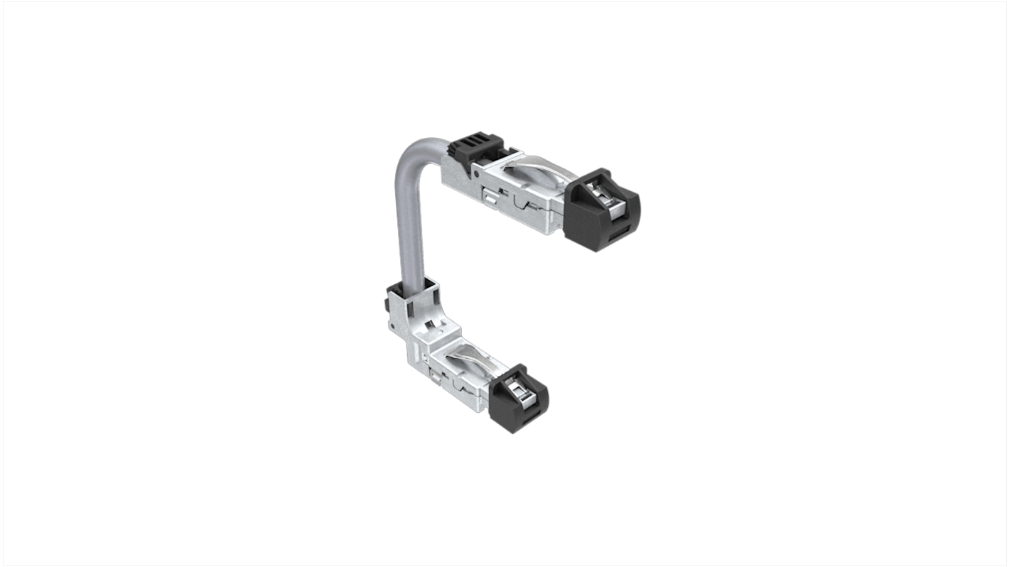 Amphenol Communications Solutions Ethernetkabel Cat.6a, 500mm, Schwarz Patchkabel, A RJ45 Stecker, B RJ45, Thermoplast