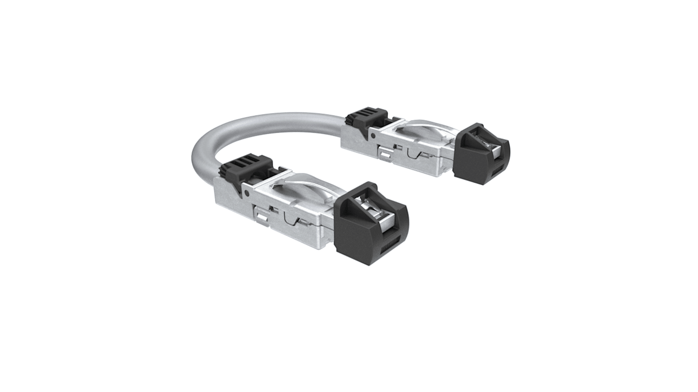 Amphenol Communications Solutions Ethernetkabel Cat.6a, 500mm, Schwarz Patchkabel, A RJ45 Stecker, B RJ45, Thermoplast