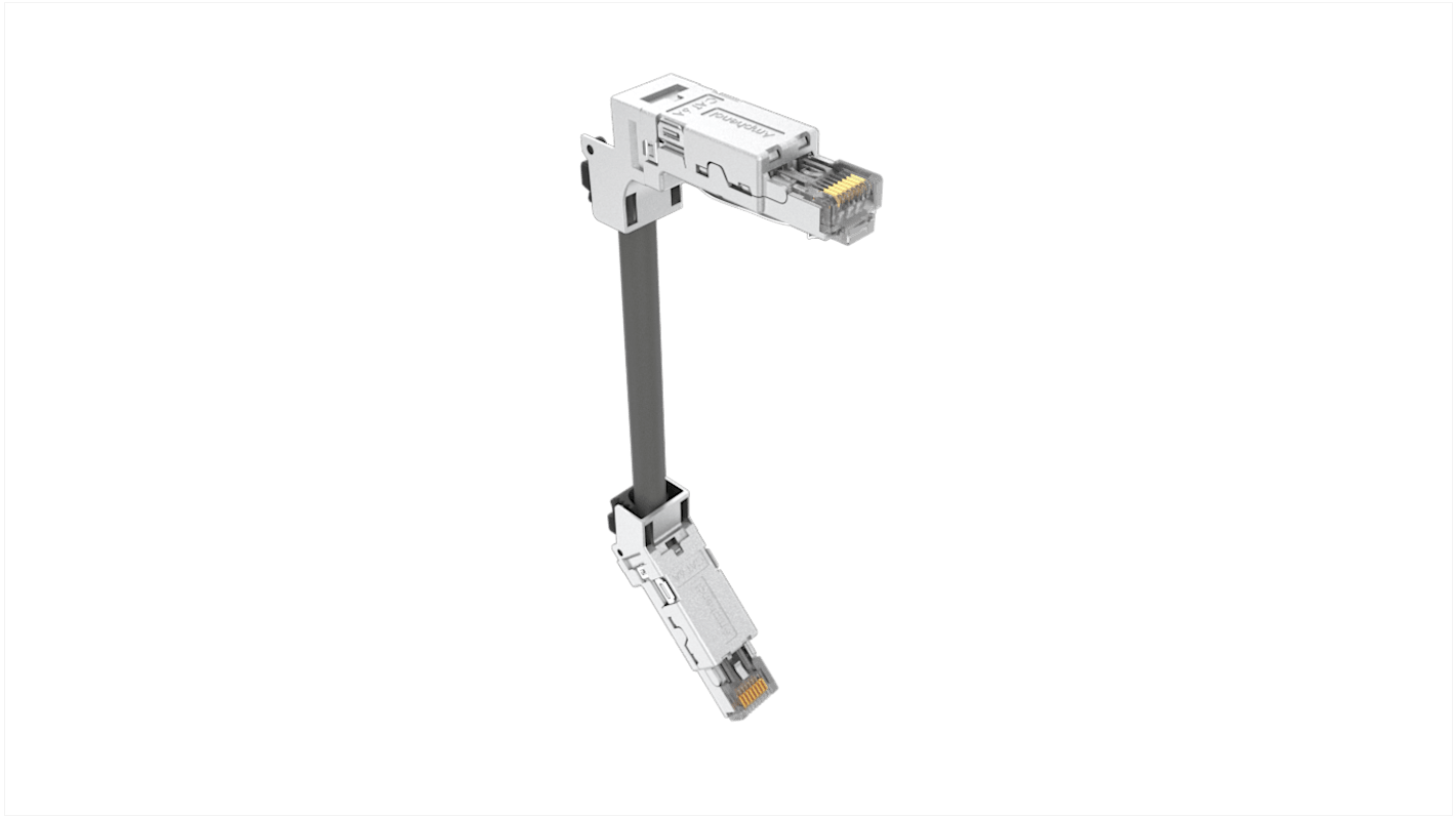 Amphenol Communications Solutions Ethernetkabel Cat.6a, 1m, Schwarz Patchkabel, A RJ45 Stecker, B RJ45, Thermoplast