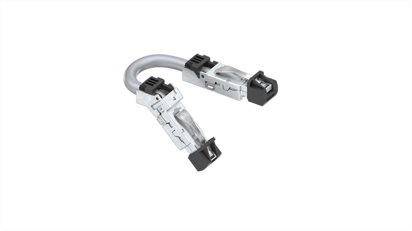 Amphenol Communications Solutions Ethernetkabel Cat.6a, 1m, Schwarz Patchkabel, A RJ45 Stecker, B RJ45, Thermoplast