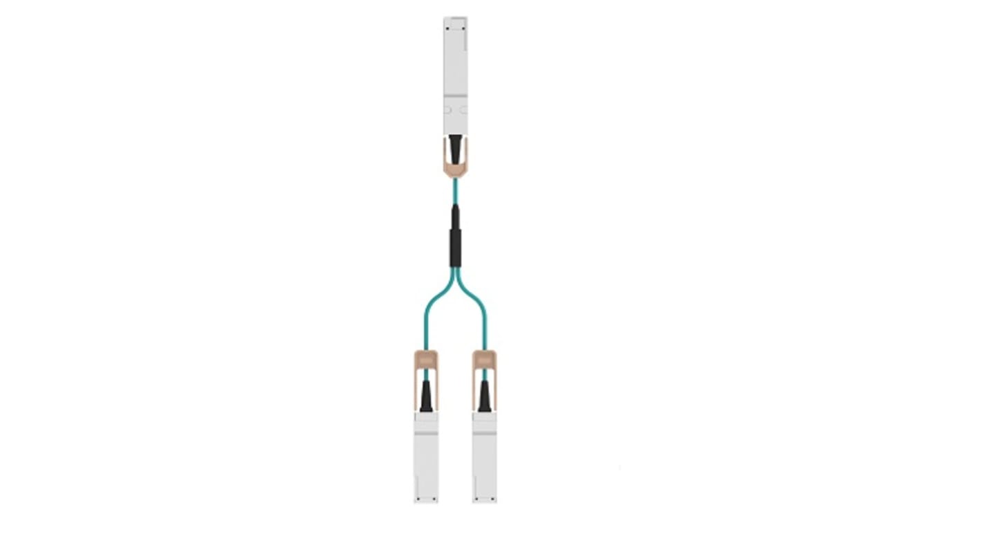 TE Connectivity QSFP-DD Multimode Round Fiber Cable Plug 2-Port 76 Pin-Position, 2418081-5