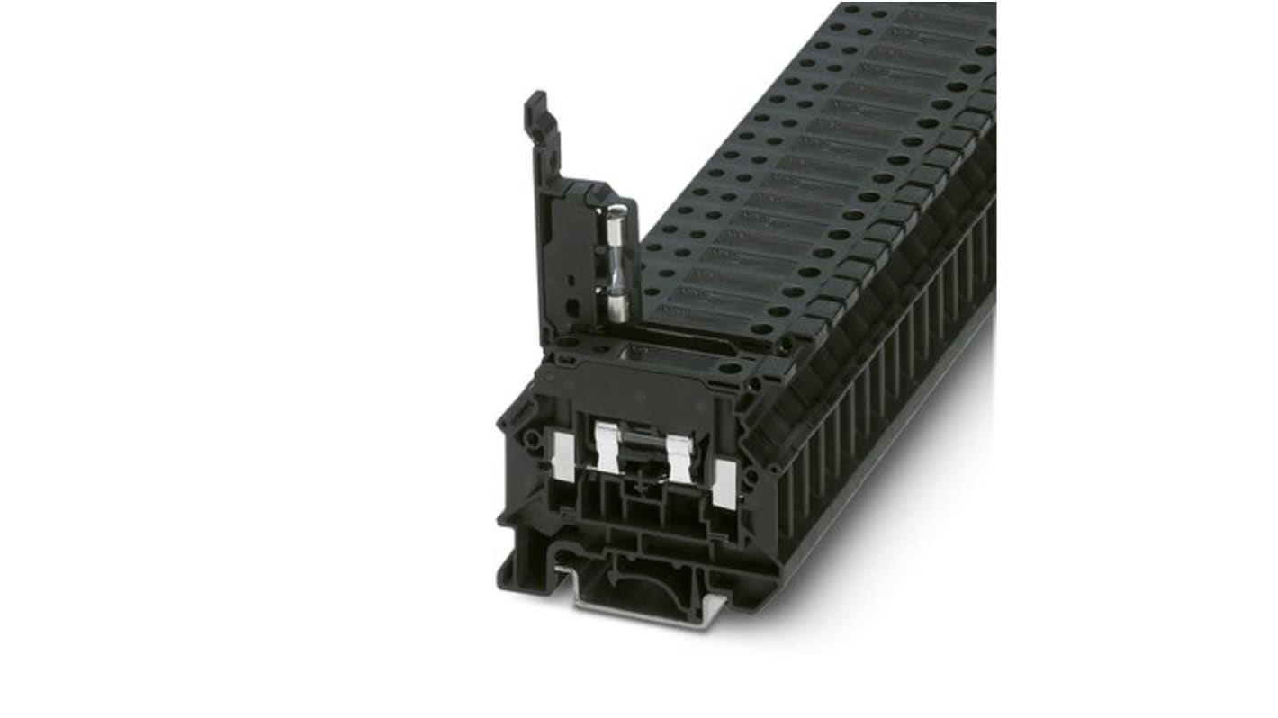 3000539 Phoenix Contact Black Fuse Terminal Block, 2Level, Screw
