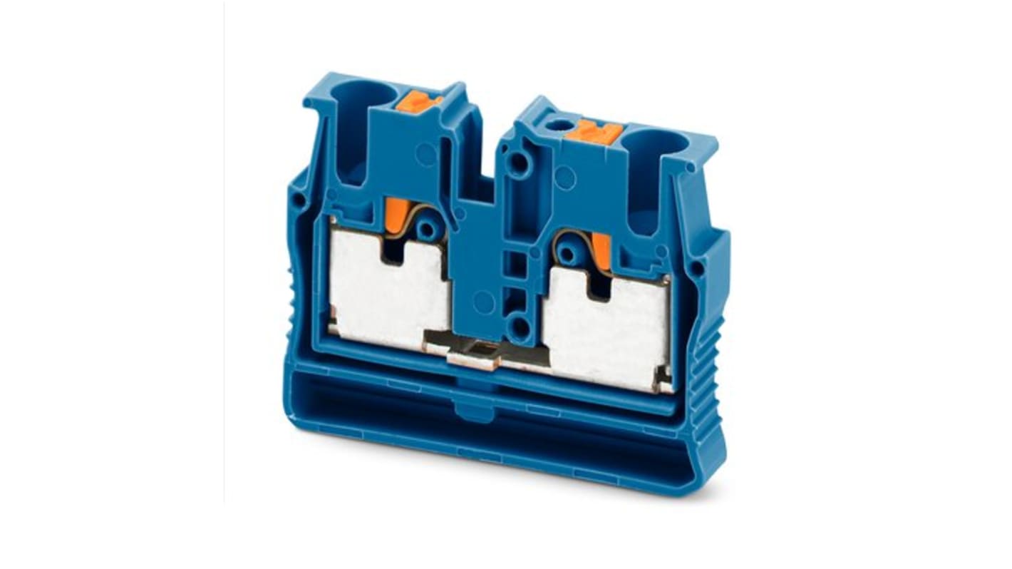 Phoenix Contact Blue Feed Through Terminal Block, 2-Level, Push In Termination