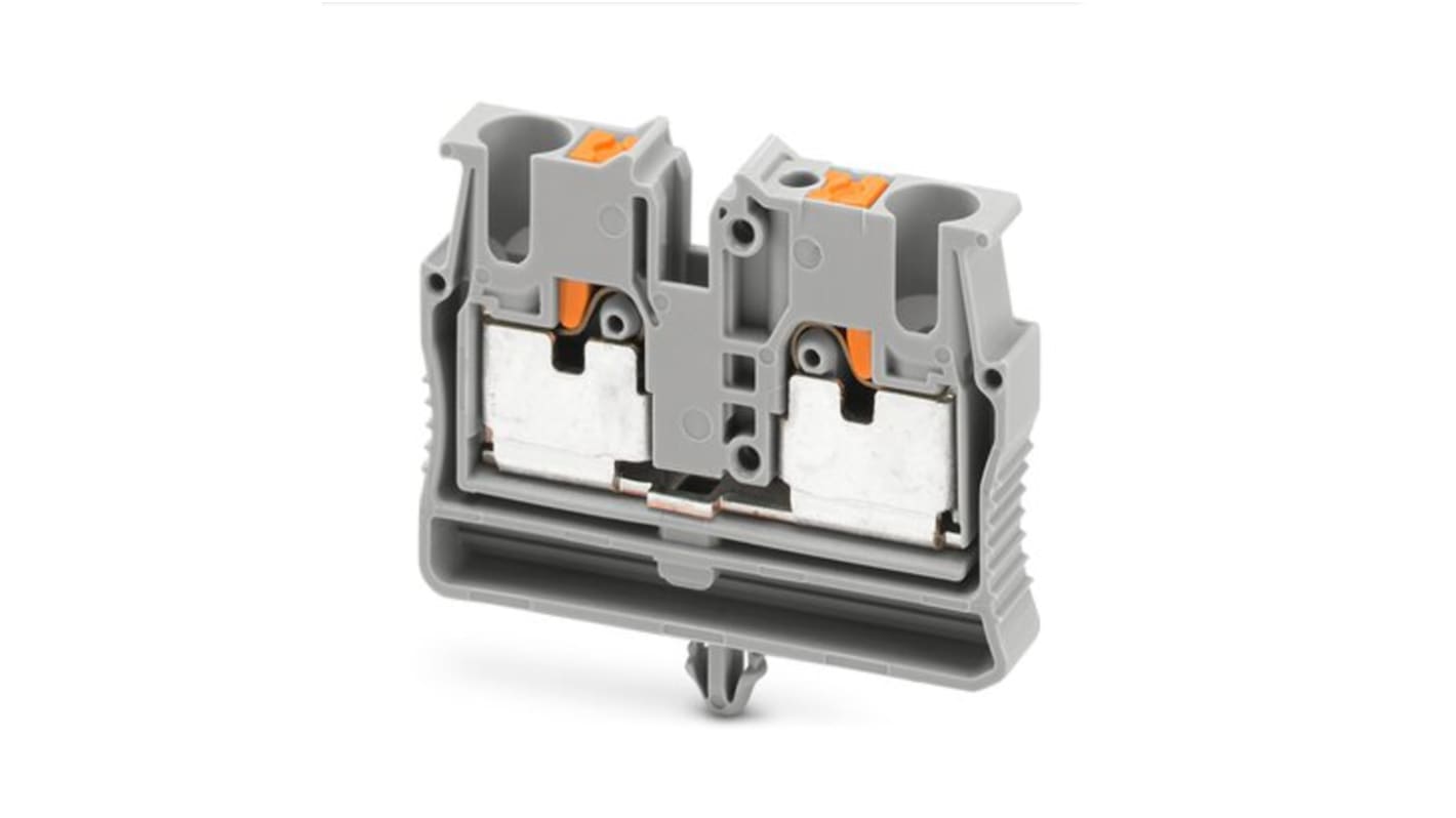 Phoenix Contact Grey Feed Through Terminal Block, 2-Level, Push In Termination