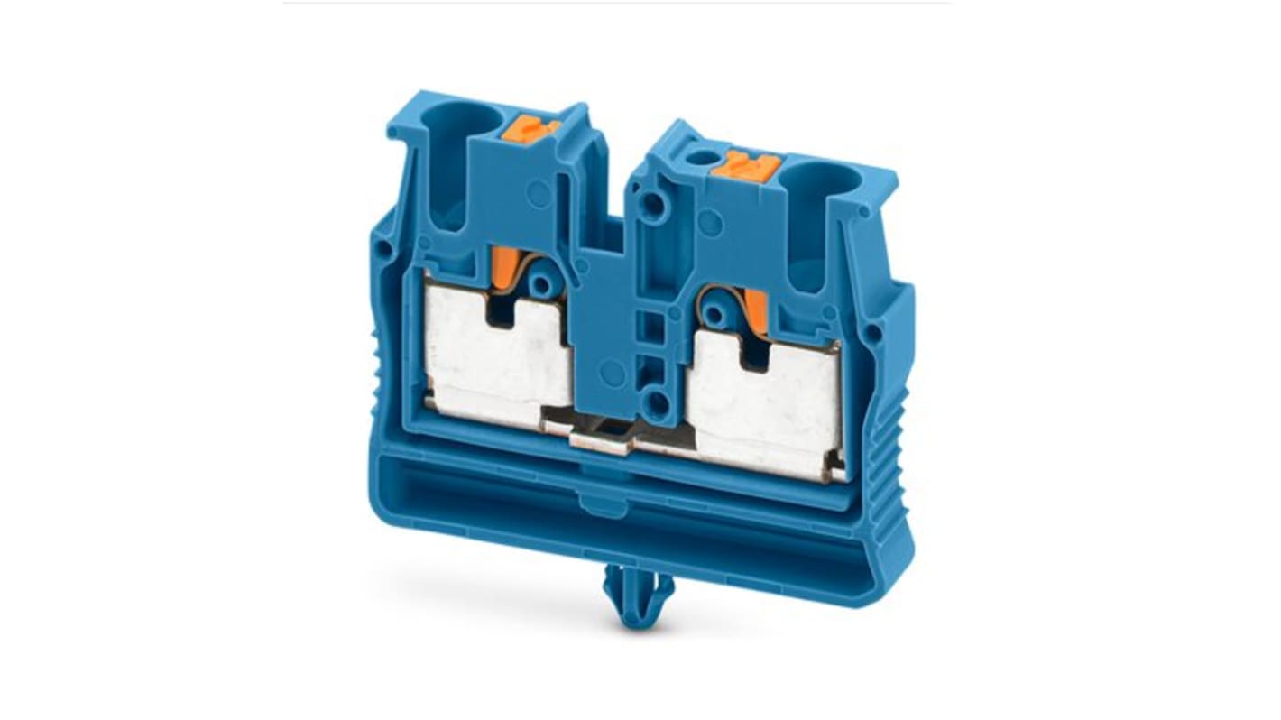 Phoenix Contact Blue Feed Through Terminal Block, 2-Level, Push In Termination