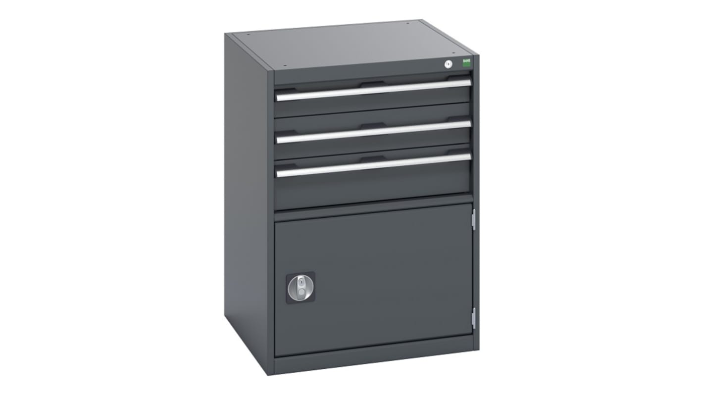 Bott Schrank, Typ Gehäuse,  Bodenmontage, 1 Tür/en, 1 Regal/e, 3 Schublade/n,  Verriegelbar, Stahl