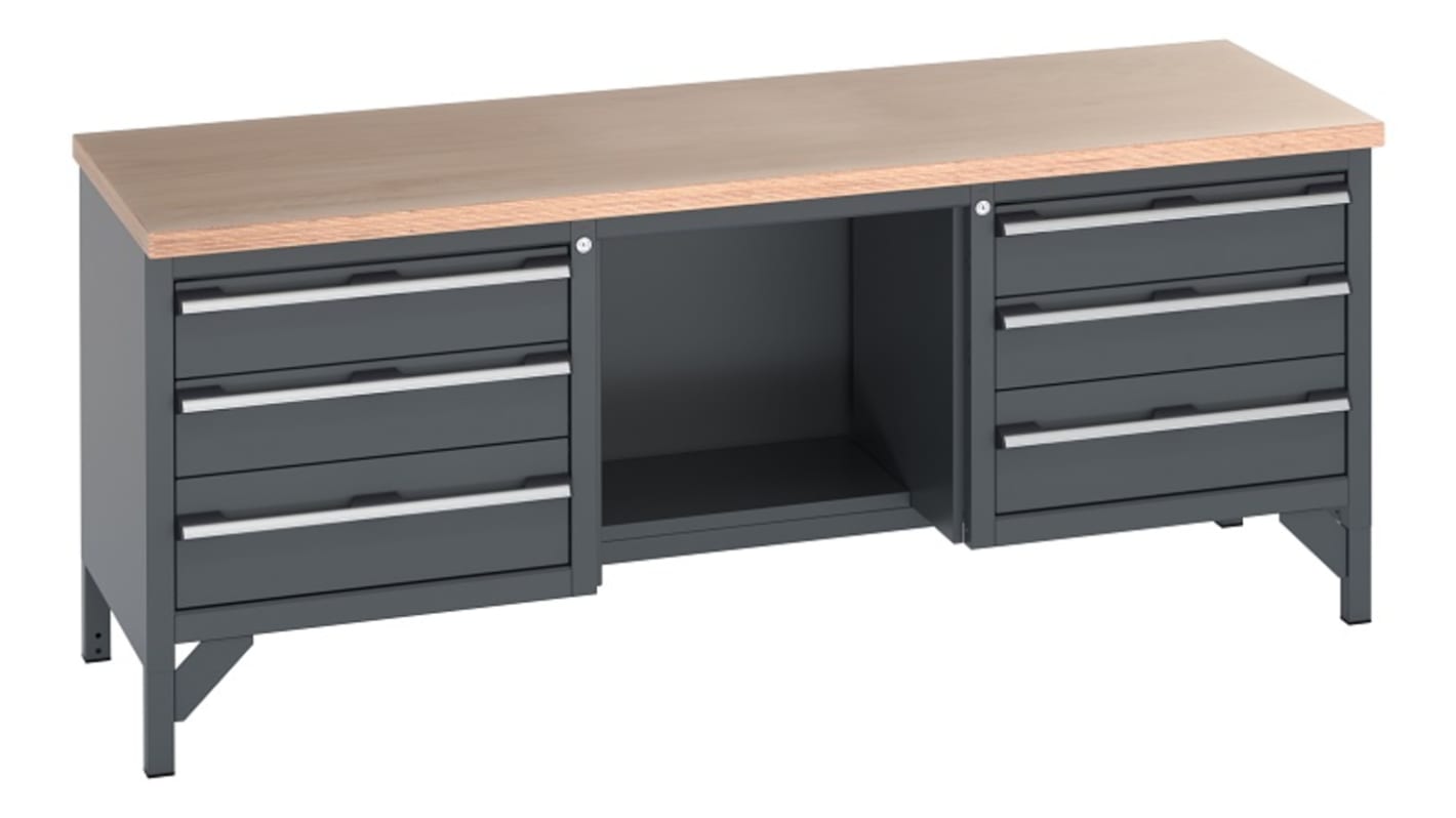 cubio storage bench with 3 drawer cabine