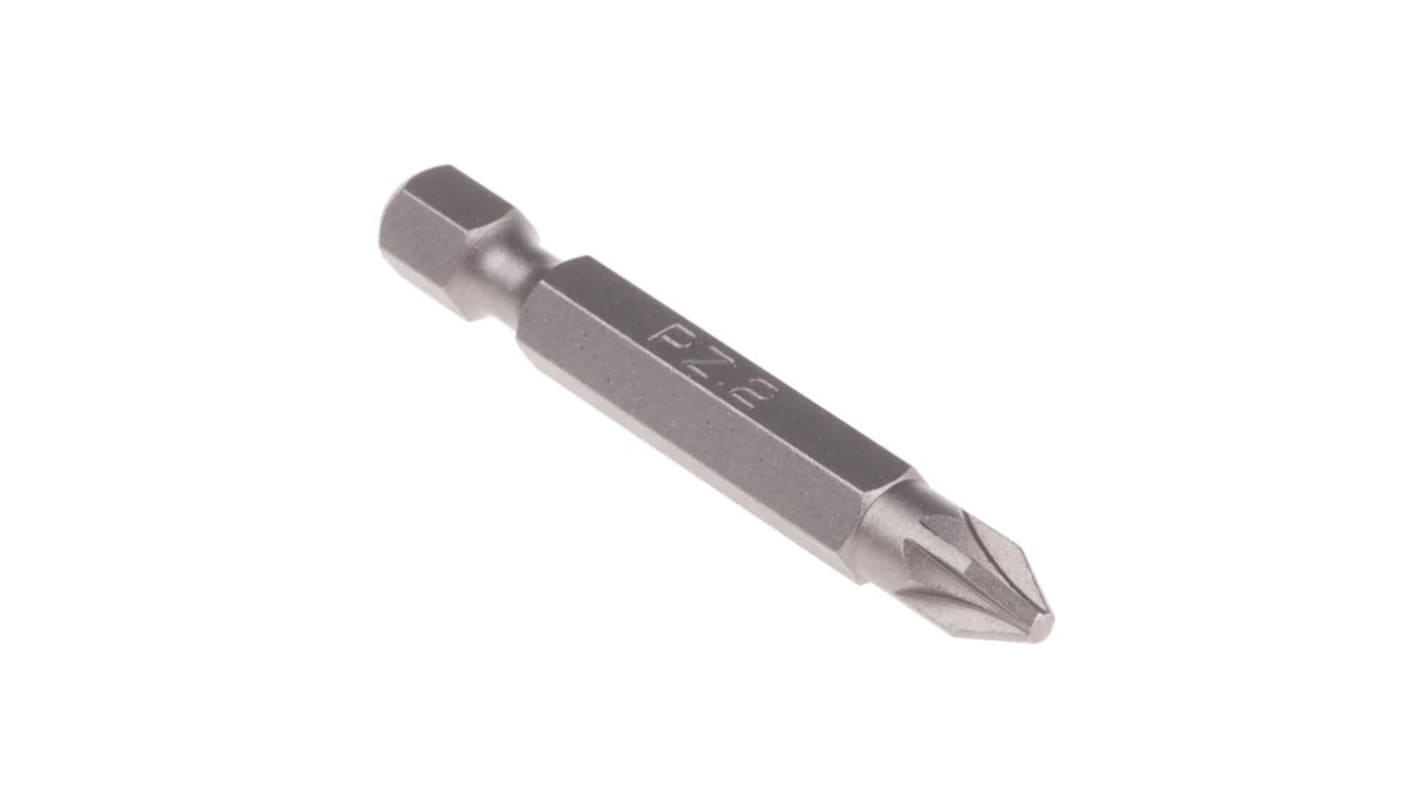 RS PRO Pozidriv Screwdriver Bit, PZ2 Tip, 1/4in Drive, 50mm Overall