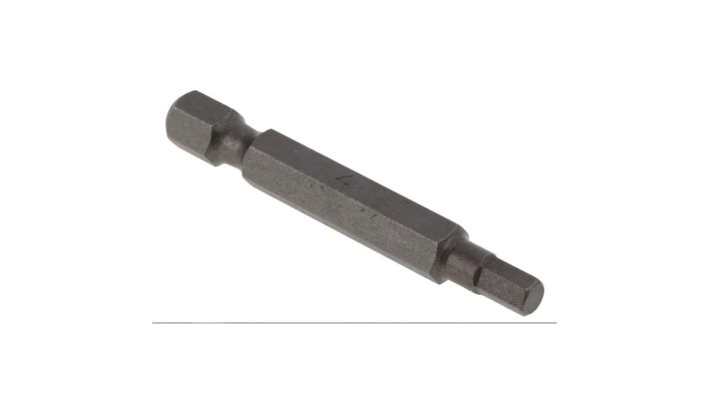 Punta de destornillador RS PRO, Hexagonal 4 mm de Acero al Cromo Molibdeno, 50 piezas