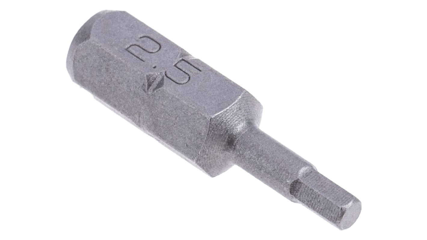 RS PRO Hexagon Bit Set, 2.5 mm Tip, 1/4in Drive, 25mm Overall | RS