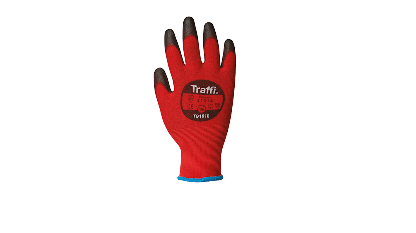 Classic Red Nylon General Purpose General Handling Gloves, Size 6, XS, Polyurethane Coating