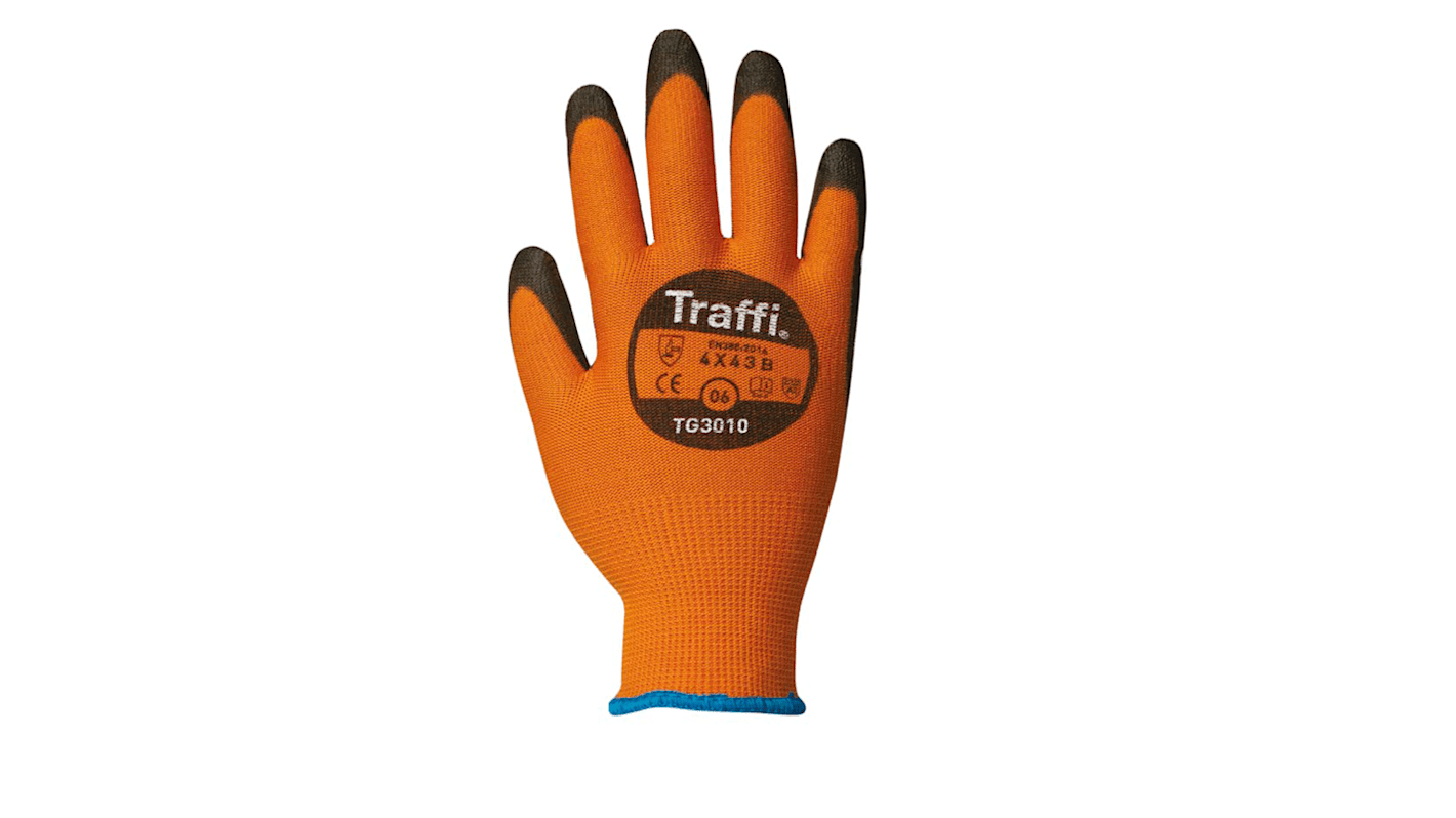 Traffi Green Elastane, Glass Fibre, HPPE, Nylon, Polyester, Steel Cut Resistant, Dry Environment, Good Dexterity, Oil