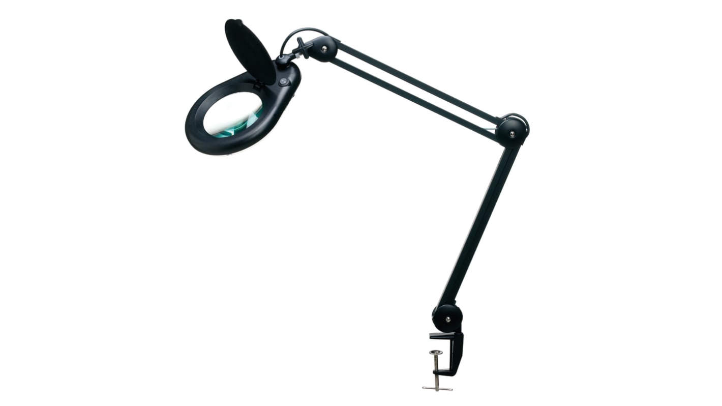 EUROSTAT LED Magnifier Lamp with Table Clamp Mount, 5dioptre, 200mm Lens Dia.