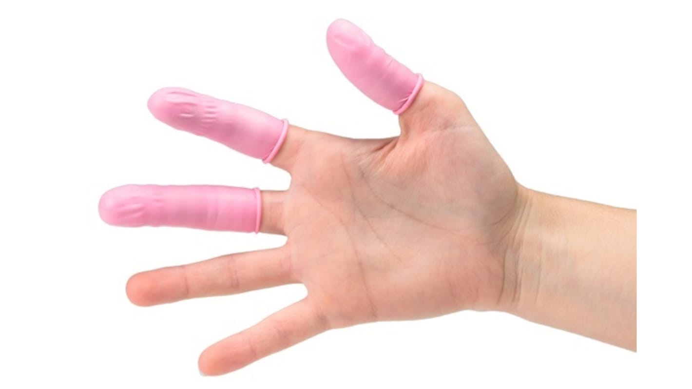 516750097 EUROSTAT Pink Latex Finger Cots, Size M, 1440 per pack RS