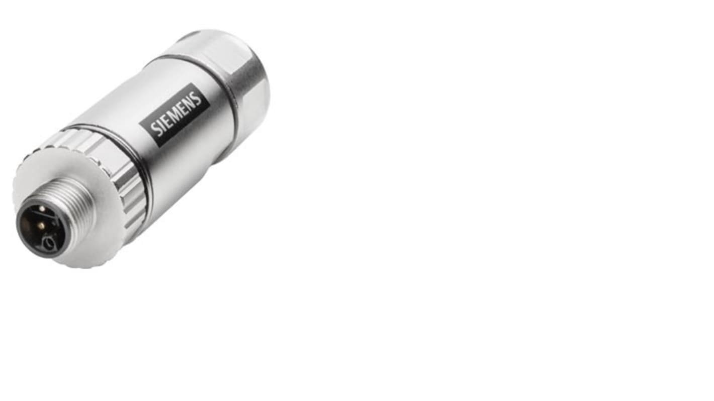 Siemens Circular Connectors, 4 Contacts, Plug-In, M12 Connector, Plug