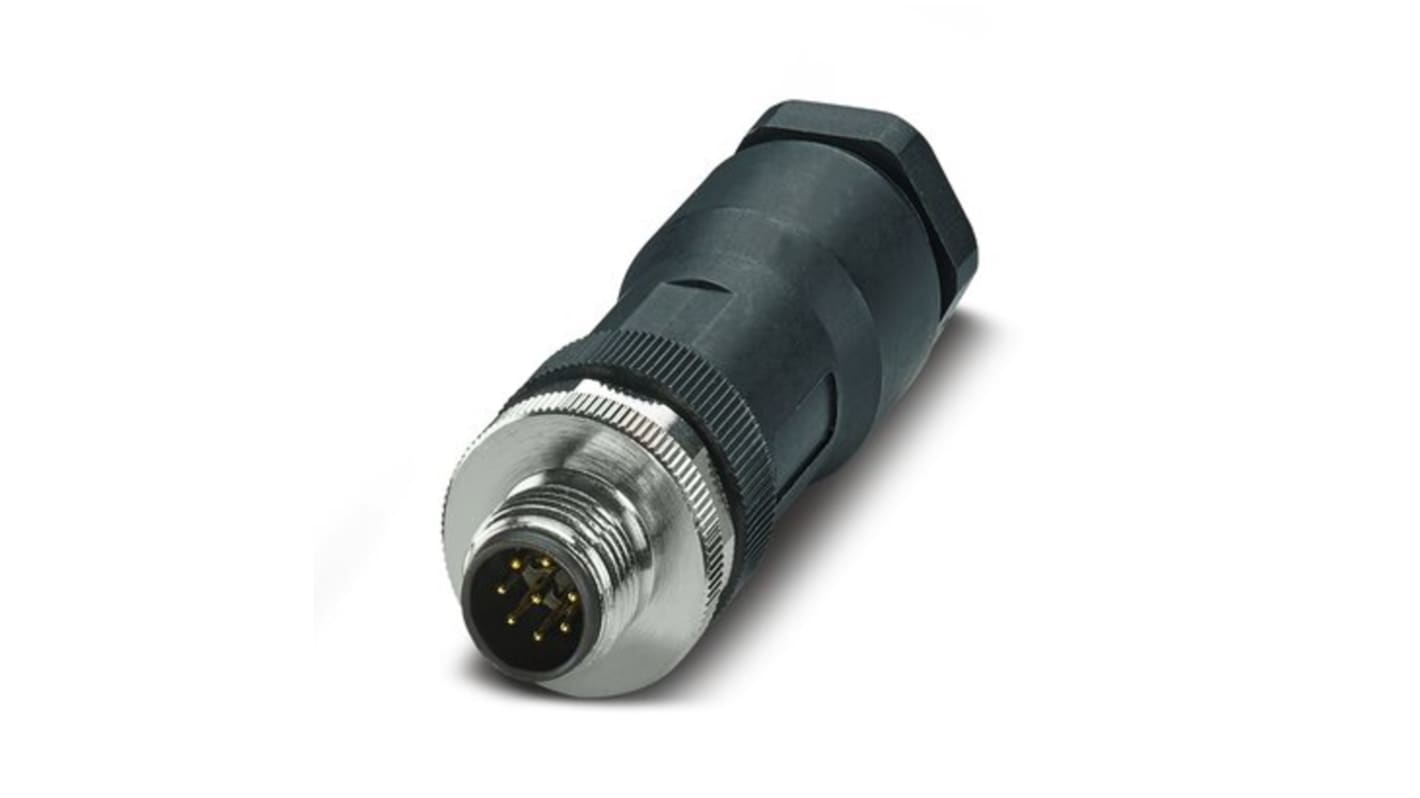 Phoenix Contact Circular Connector, 8 Contacts, Screw Mount, M12 Connector, Plug