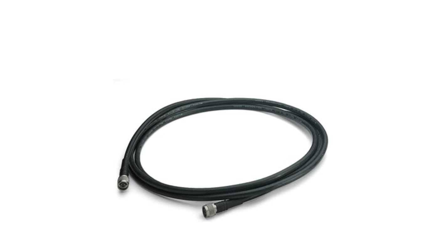 Cable coaxial Phoenix Contact, 50 Ω, con. A: Tipo N, Macho, con. B: Tipo N, Macho Negro